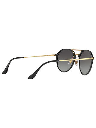 Ray-Ban RB4292N Blaze Double Bridge Oval Sunglasses, Black/Grey Gradient
