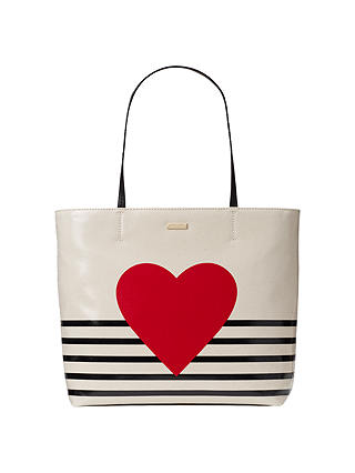 kate spade new york Yours Truly Canvas Tote Bag, Heart Stripe