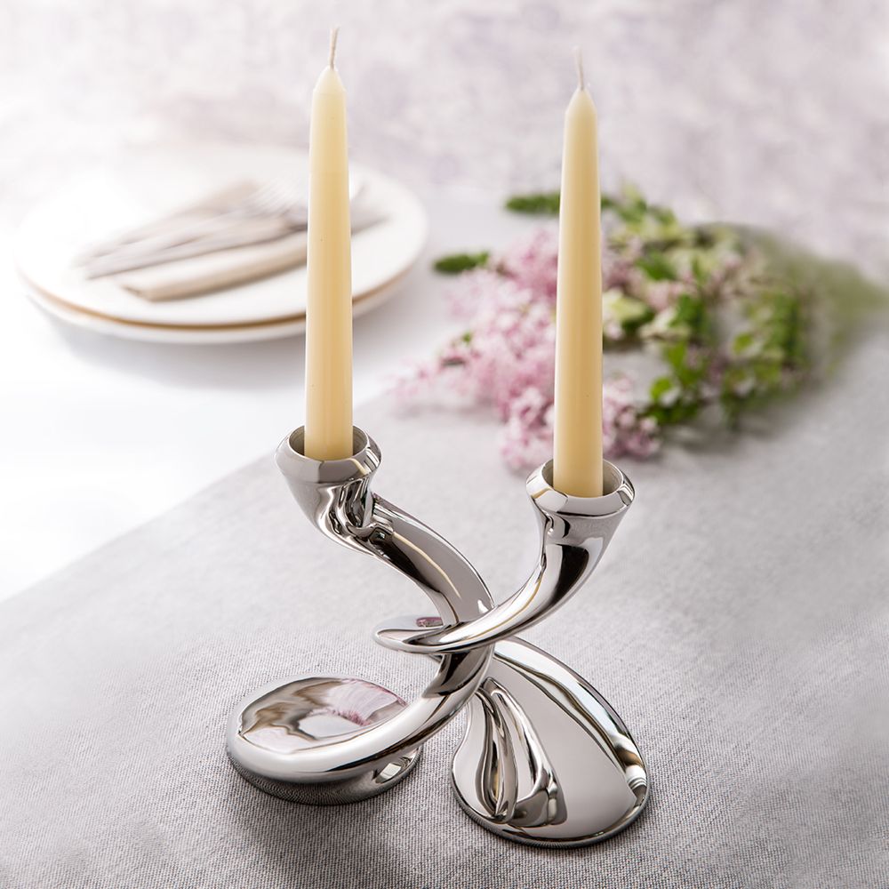 Robert Welch Windrush Stainless Steel Candlestick, Pack of 2