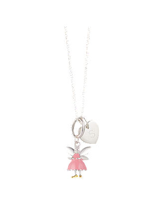 Molly Brown London Little Wish Sterling Sliver Fairy Necklace, Pink