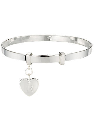 Molly Brown London Sterling Silver Love Heart Christening Bangle