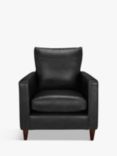 John Lewis Bailey Leather Armchair, Dark Leg, Contempo Black