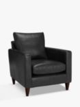 John Lewis Bailey Leather Armchair, Dark Leg, Contempo Black