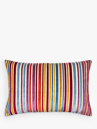 John Lewis & Partners Velvet Stripe Cushion, Multi