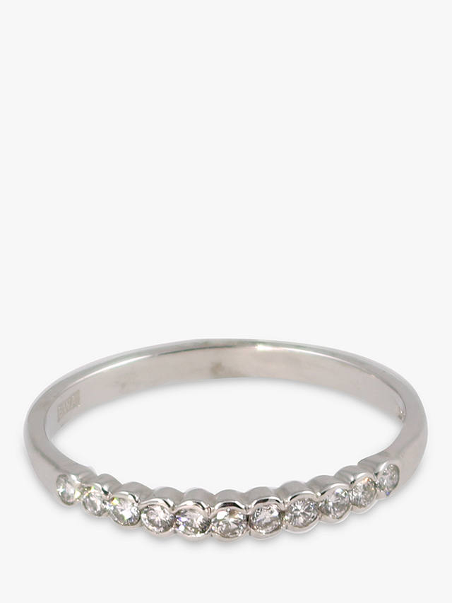 E.W Adams 18ct White Gold Diamond Half Eternity Ring, M