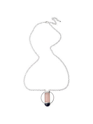 Adele Marie Belcher Chain Round Pendant Necklace, Silver