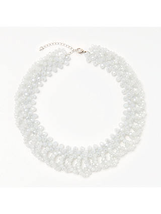 John Lewis & Partners Sparkle Bead Crystal Collar Necklace, Light Blue