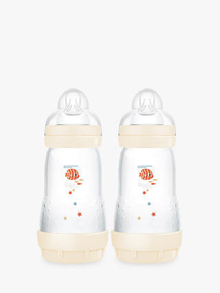 MAM Easy Start Anti-Colic Baby Bottle, 260ml, Pack of 2, Grey