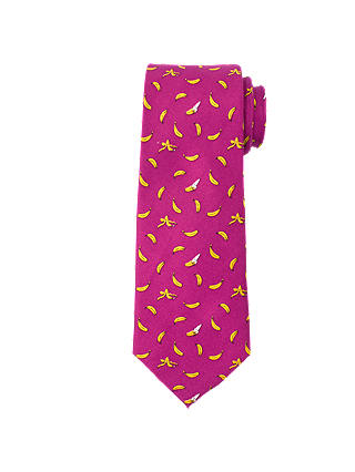 John Lewis & Partners Banana Print Woven Silk Tie
