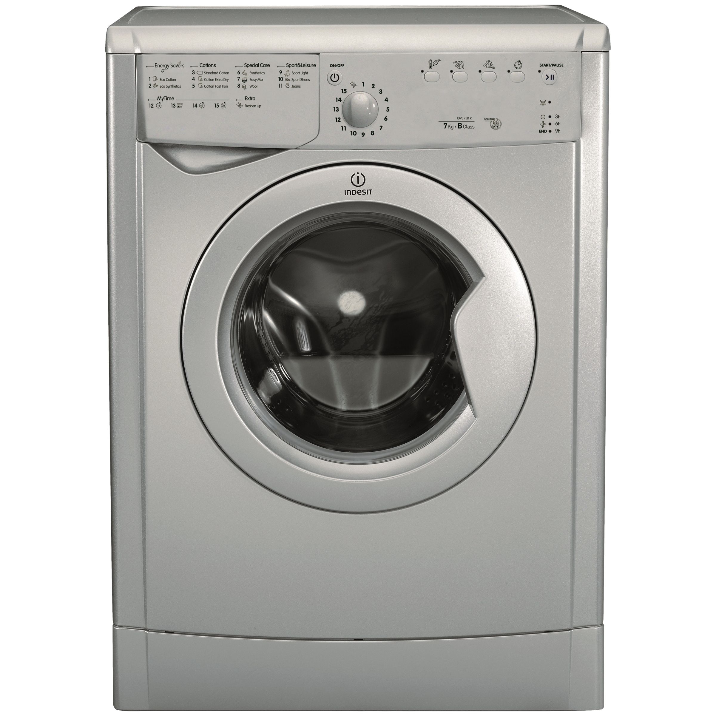 Indesit IDVL75BRS.9 Freestanding Vented Tumble Dryer, 7kg Load, B Energy Rating, Silver