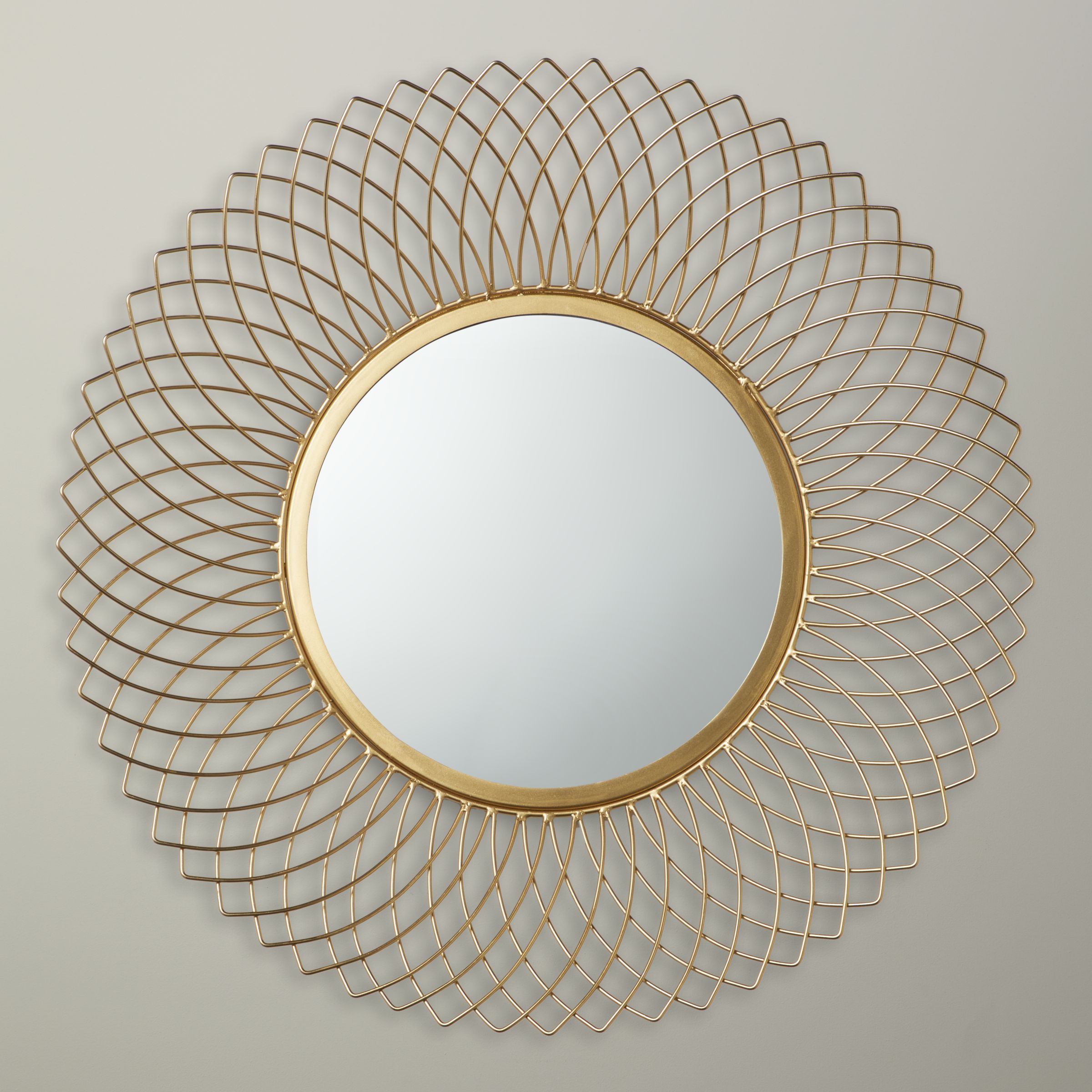 John Lewis & Partners Sita Wire Mirror, Dia.66cm, Gold