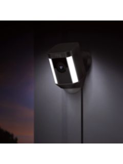 Ring Spotlight Cam Smart Security Camera with Built-in Wi-Fi & Siren Alarm, Wired, Black