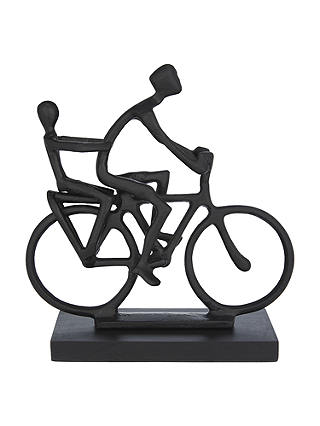 John Lewis & Partners Cyclist With Child Sculpture, Black
