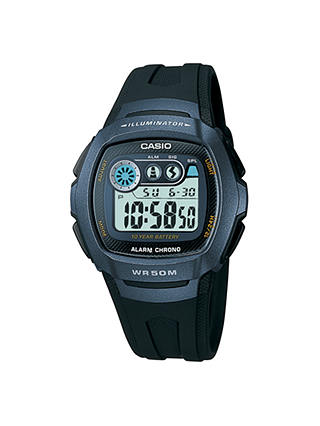 Casio W-210-1BVES-HB Unisex Core Resin Strap Watch, Black