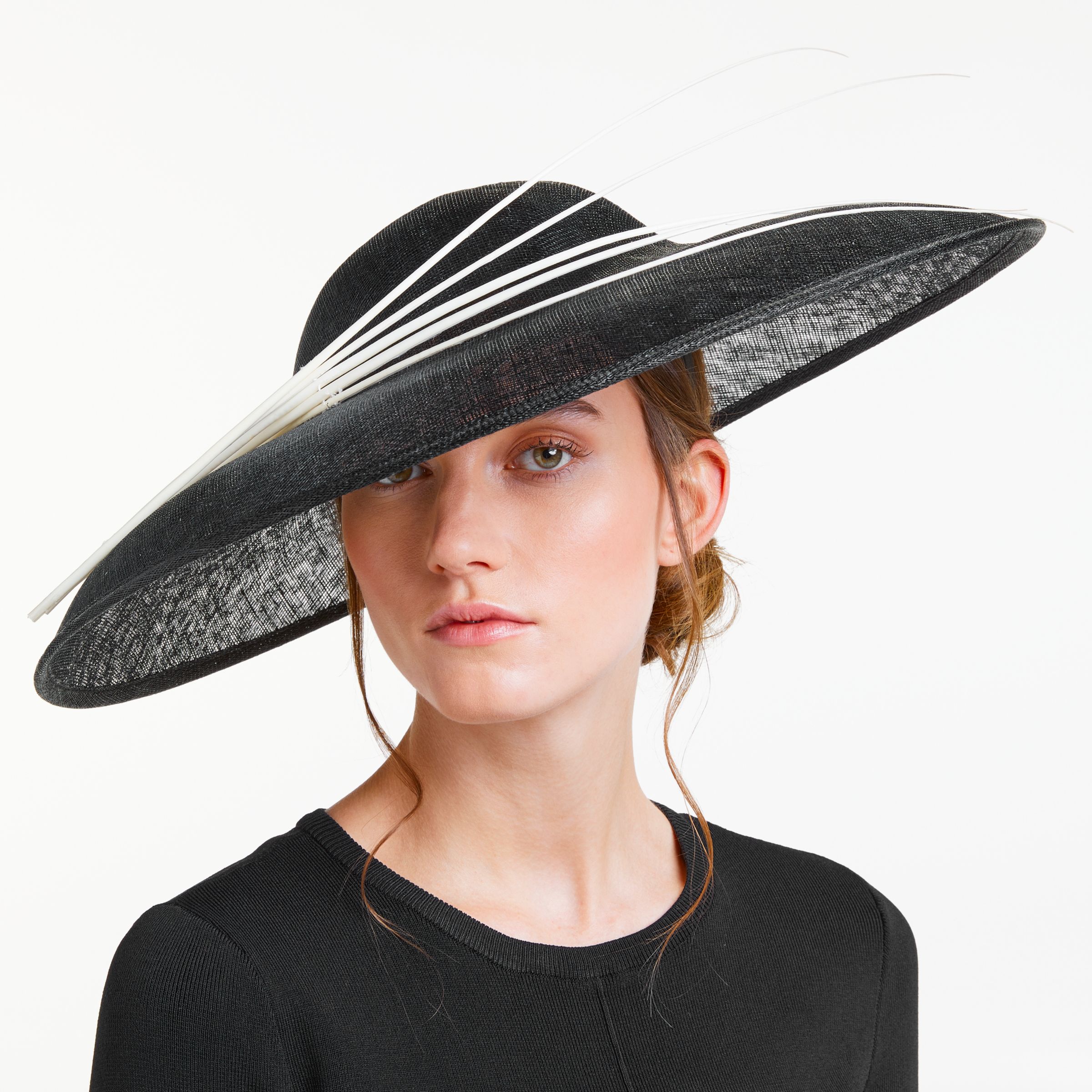 black and white occasion hat