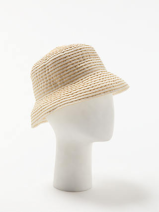 John Lewis & Partners Stripe Bucket Hat, Natural Mix