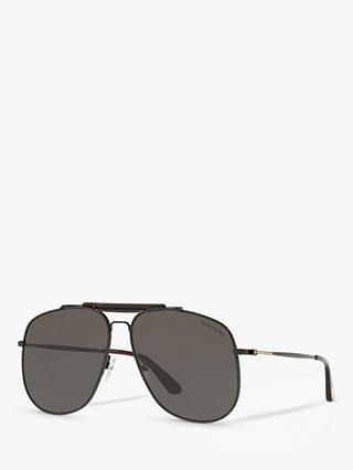 TOM FORD FT0557 Connor Aviator Sunglasses, Black/Grey