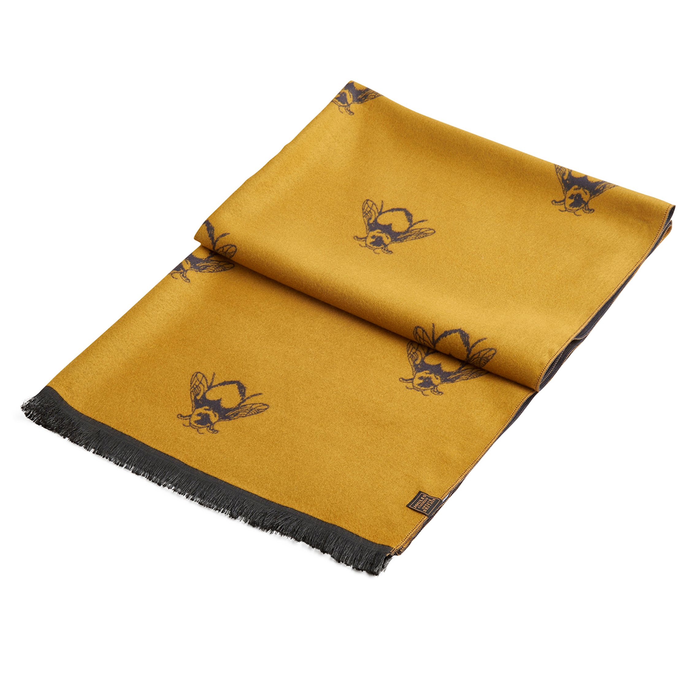 Joules Jacquelyn Bee Print Scarf, Gold/Black at John Lewis & Partners