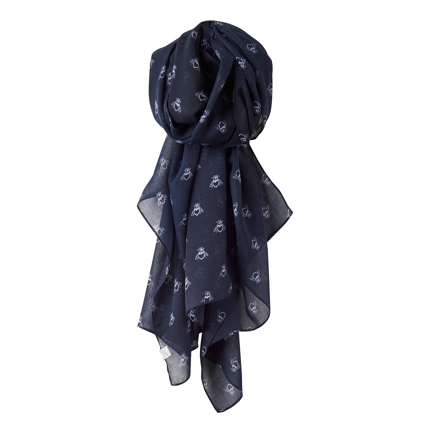 Joules Wensley Bee Print Scarf Navy