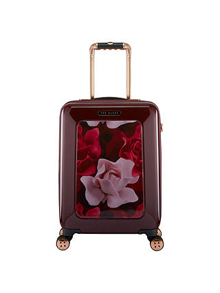 Ted Baker Take Flight Porcelain Rose 54cm 4-Wheel Cabin Suitcase, Burgundy