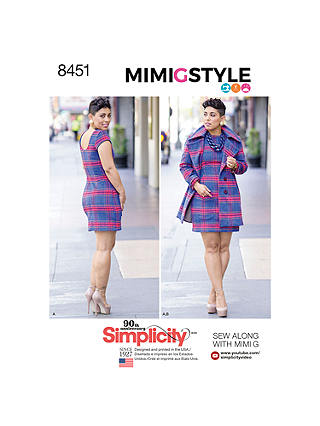 Simplicity Women's Dress And Coat Sewing Pattern, 8451