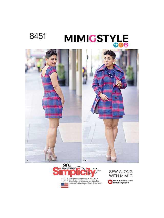 Simplicity Women's Dress And Coat Sewing Pattern, 8451, H5
