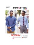 Simplicity Mens' Fitted Shirt Sewing Pattern, 8427