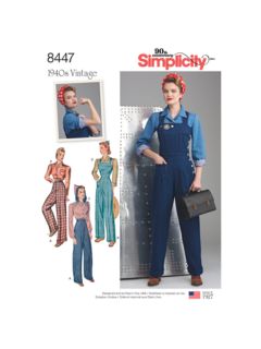 Simplicity Vintage 1940s Pants, Blouse, and Overalls Sewing Pattern, 8447, 6-14