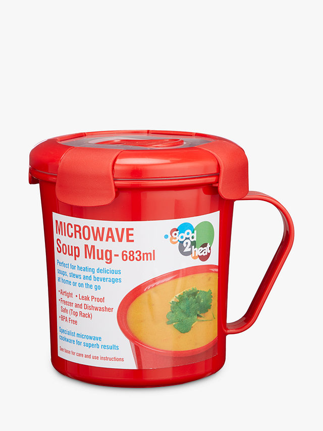 good2heat Microwave Leak-Proof Soup Mug, Red, 683ml