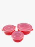 good2heat Microwave Nesting Dishes with Lids, Red, Set of 3