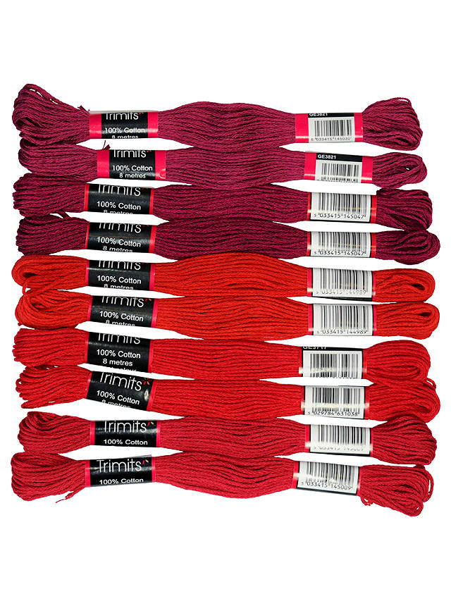 Habico Embroidery Threads, 10 Skeins, Reds