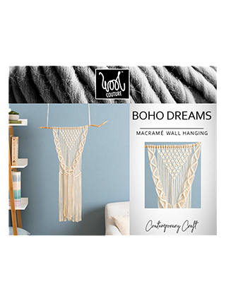Wool Couture Boho Dreams Macrame Wall Hanging Craft Kit, Cream