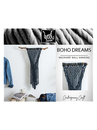 Wool Couture Boho Dreams Macrame Wall Hanging Craft Kit, Denim