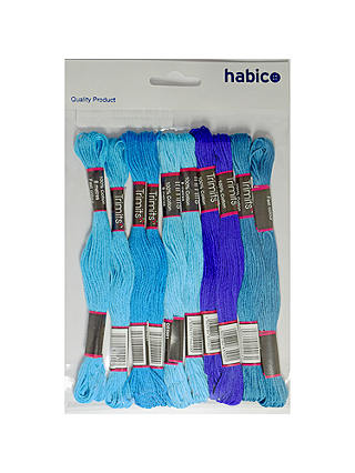 Habico Embroidery Threads, 10 Skeins, Blues