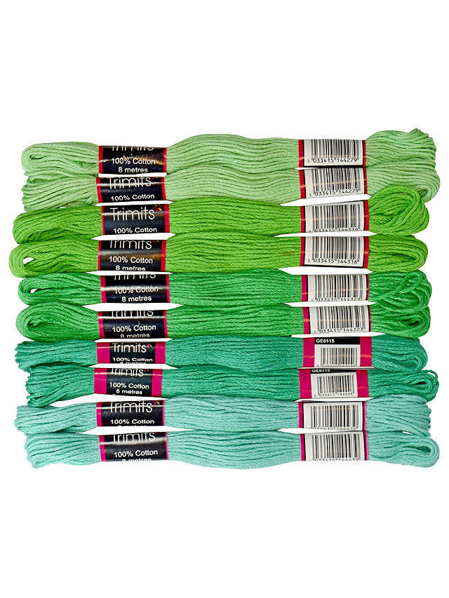 Habico Embroidery Threads, 10 Skeins, Green