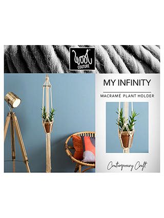 Wool Couture My Infinity Macrame Plant Hanger Kit, Cream