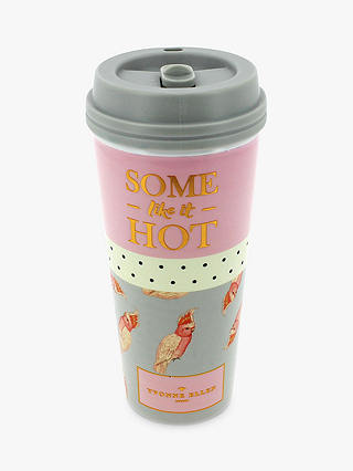 Yvonne Ellen 'Some Like It Hot' Travel Mug, Grey/Pink