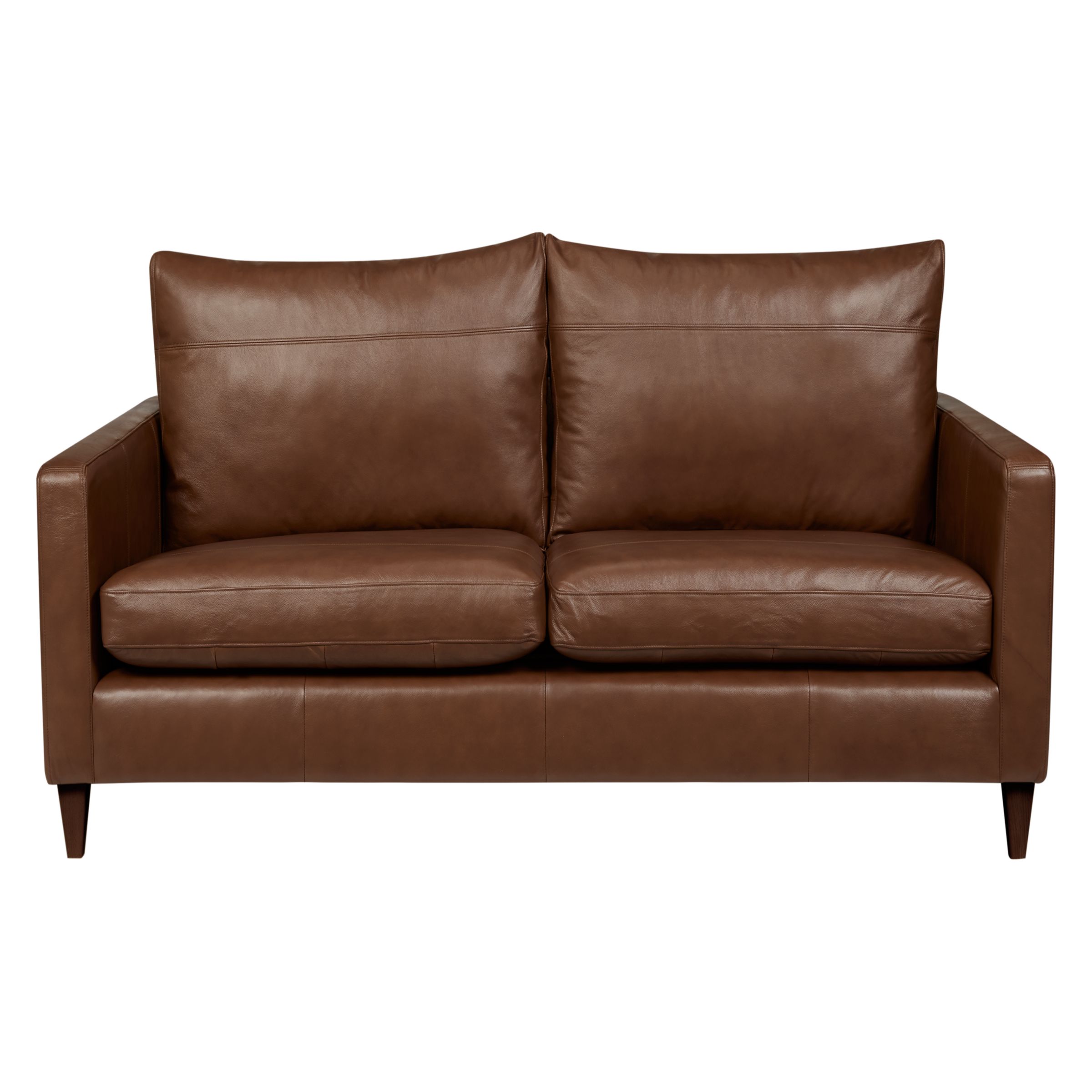 John Lewis & Partners Bailey Leather Small 2 Seater Sofa, Dark Leg