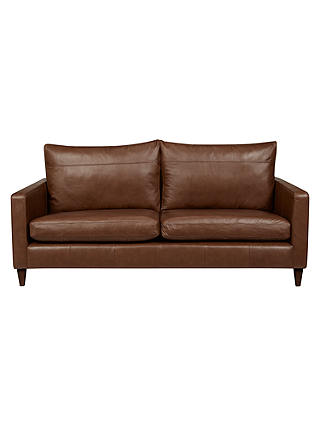 John Lewis & Partners Bailey Leather Large 3 Seater Sofa, Dark Leg
