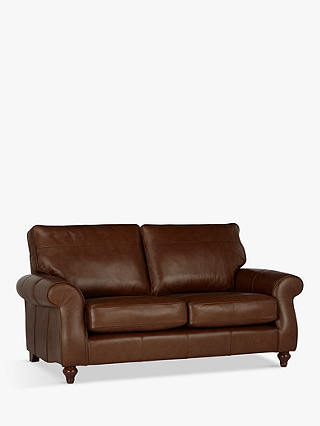 John Lewis & Partners Hannah Leather Large 3 Seater Sofa, Dark Leg