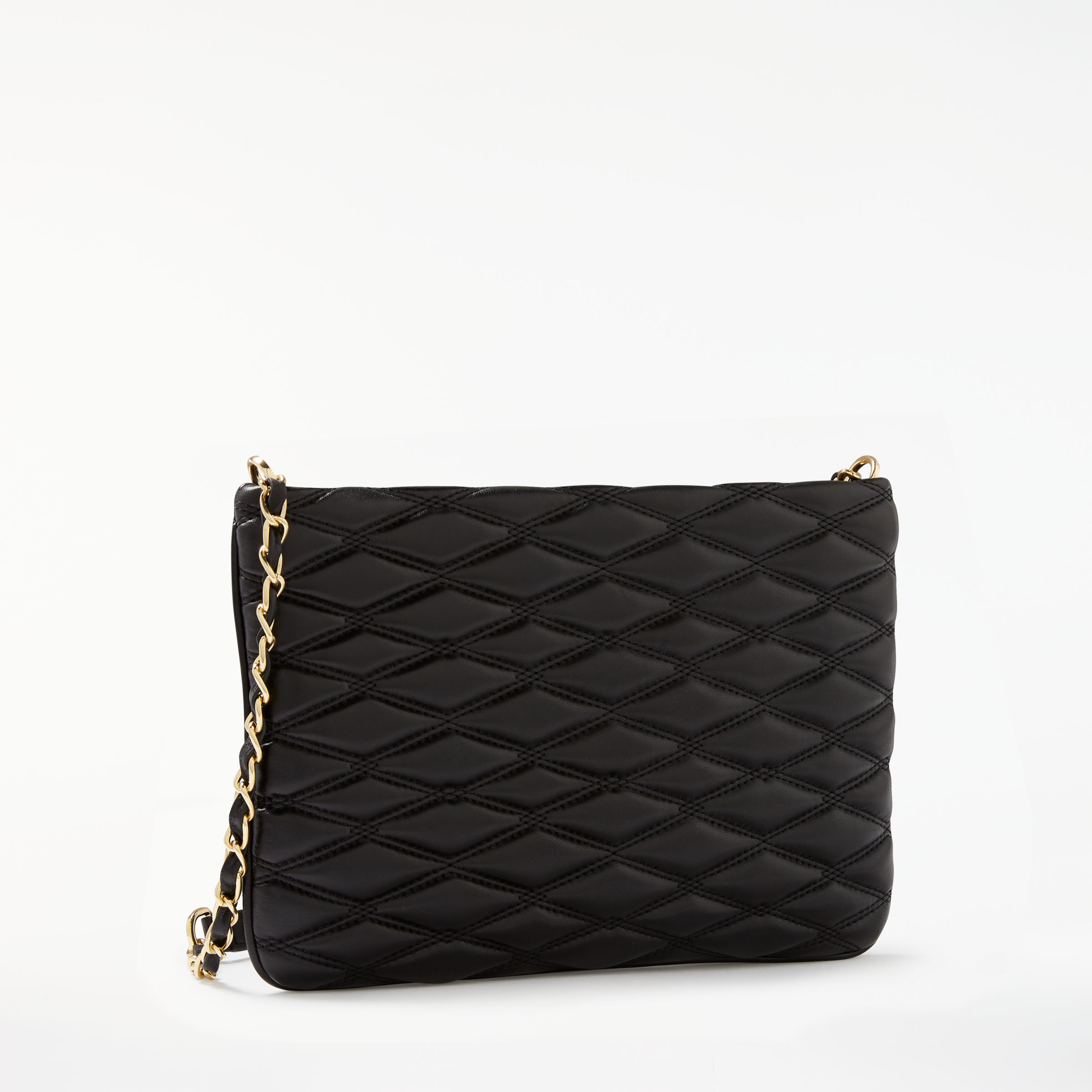 DKNY Nappa Leather Quilted Cross Body Bag, Black