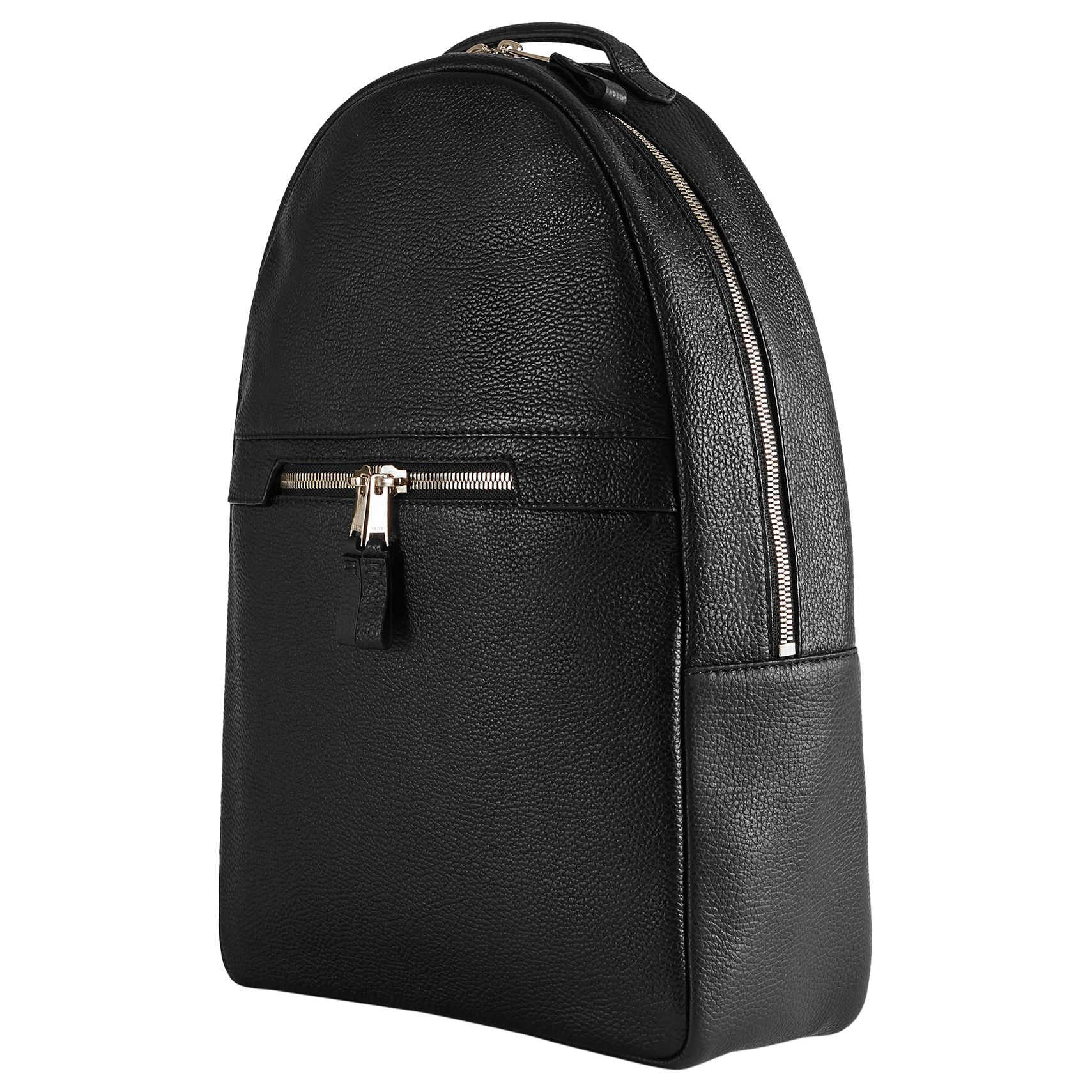 Reiss Huntington Textured Leather Backpack, Black at John ...