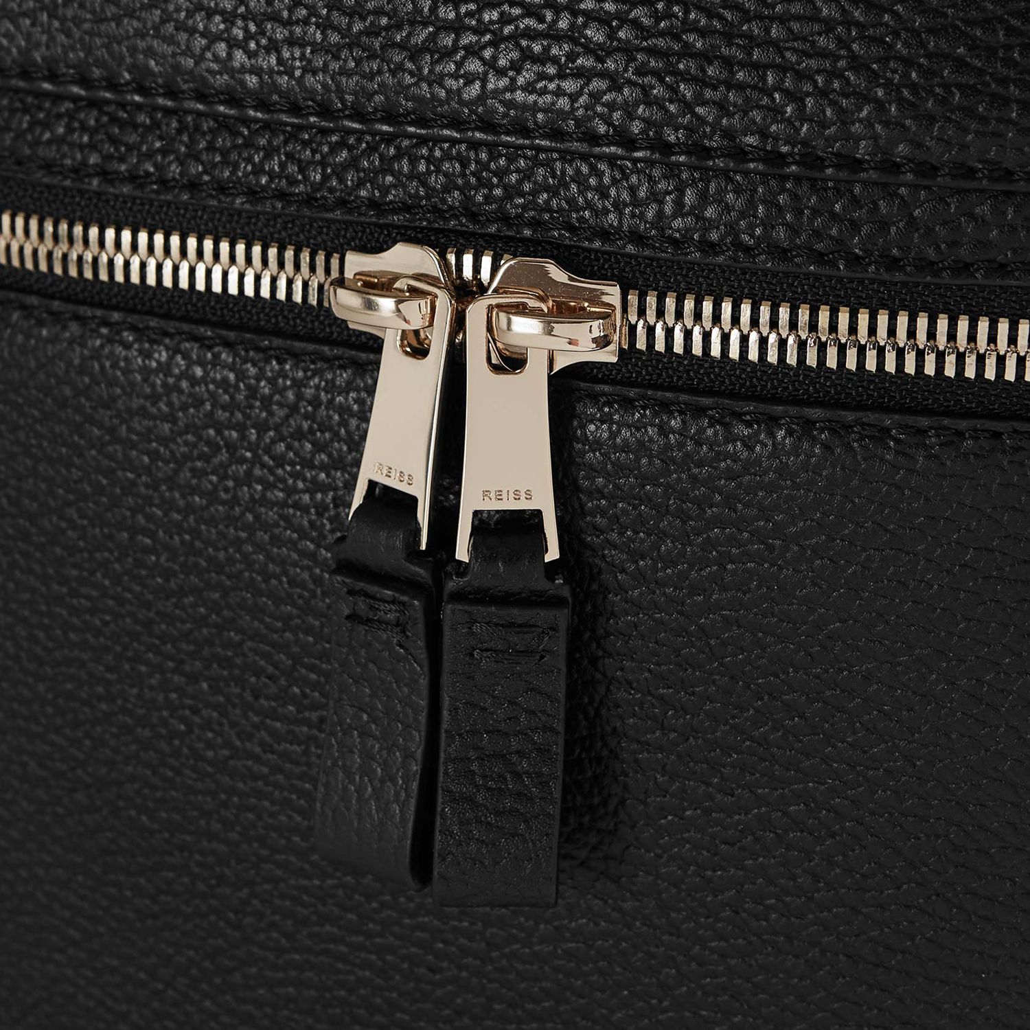 Reiss Huntington Textured Leather Backpack, Black