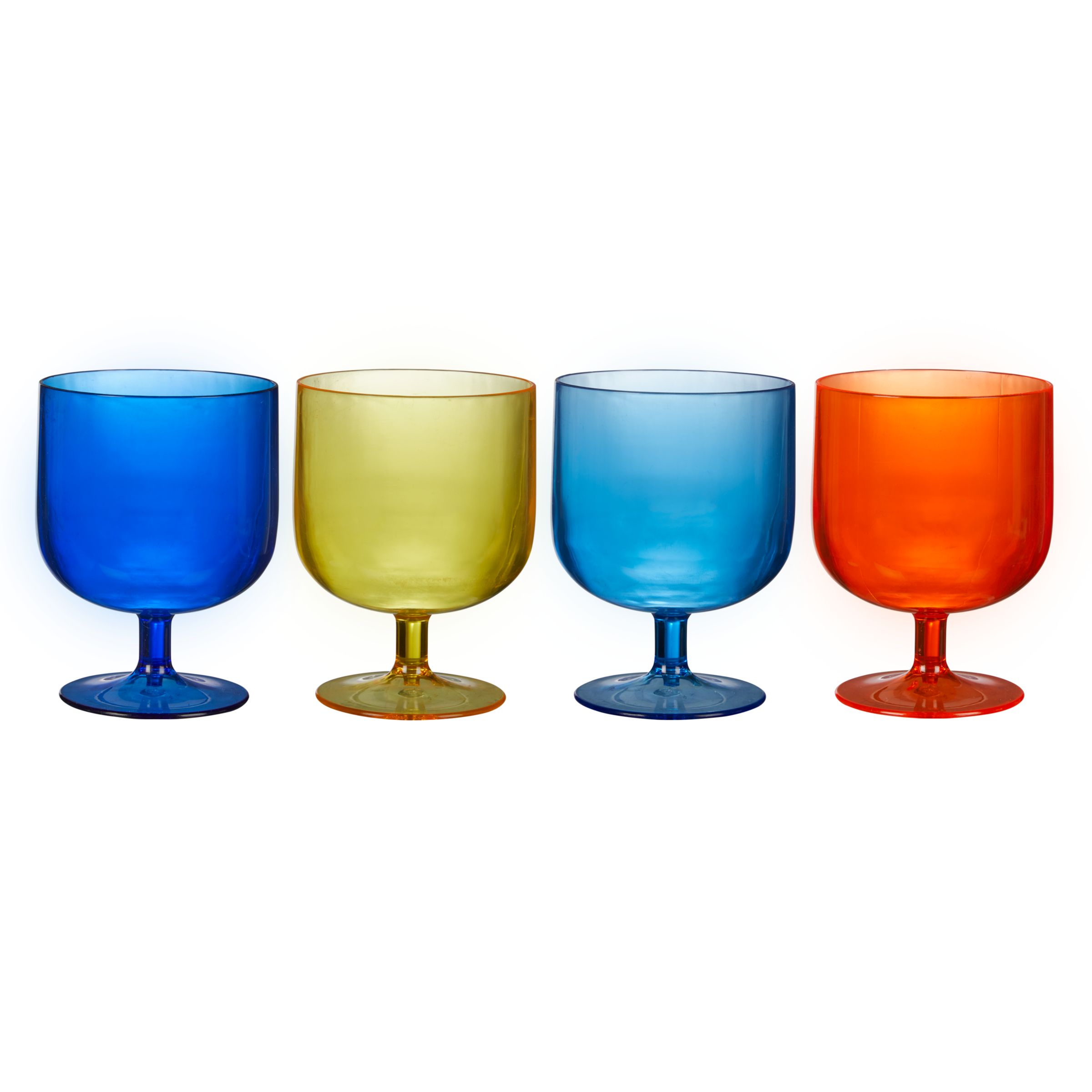 John Lewis & Partners Poolside Picnic Stacking Plastic Wine Glasses, 175ml, Assorted, Set of 4