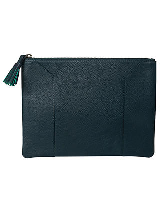 East Leighton Leather Zip Top Clutch Bag