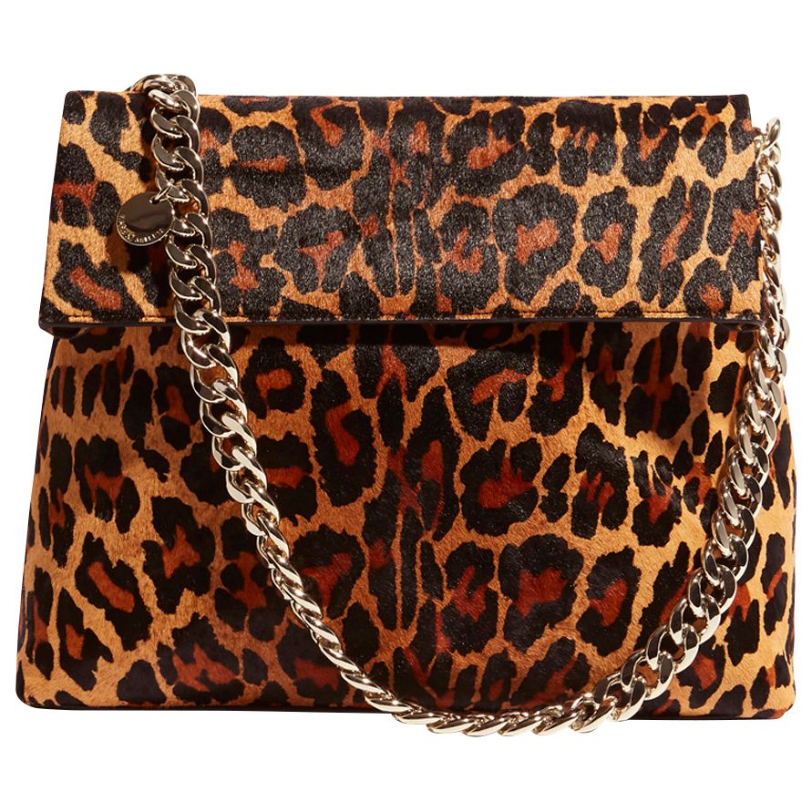 Karen Millen Regent Leather Shoulder Bag, Leopard Print at John Lewis ...