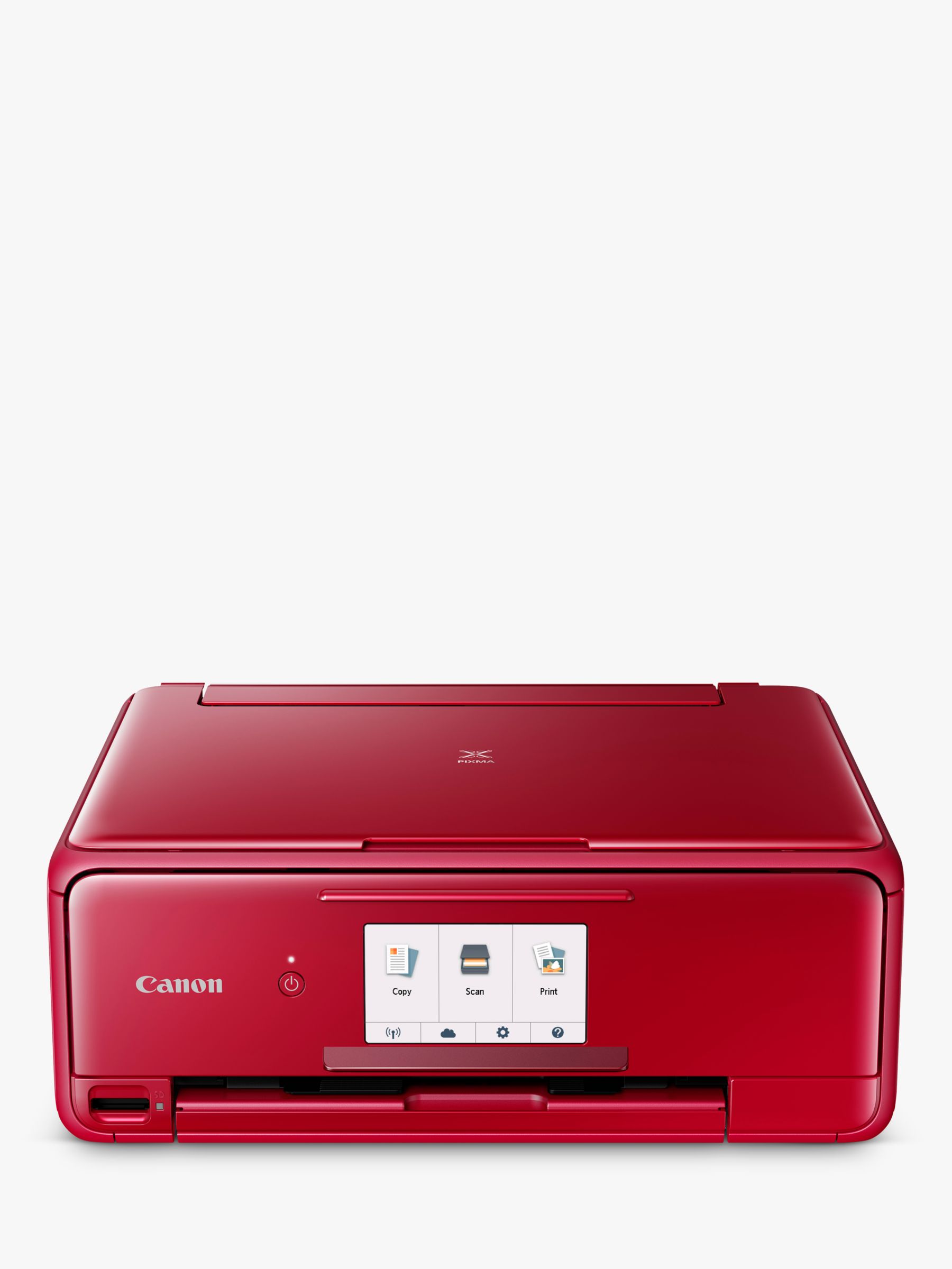 Canon PIXMA TS8152 All-in-One Wireless Wi-Fi Printer with Auto-Tilting Touch Screen, Red
