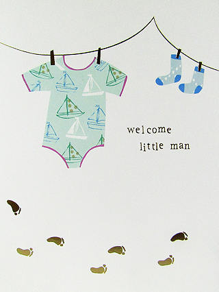 Caroline Gardner Welcome Little Man Baby Boy Card