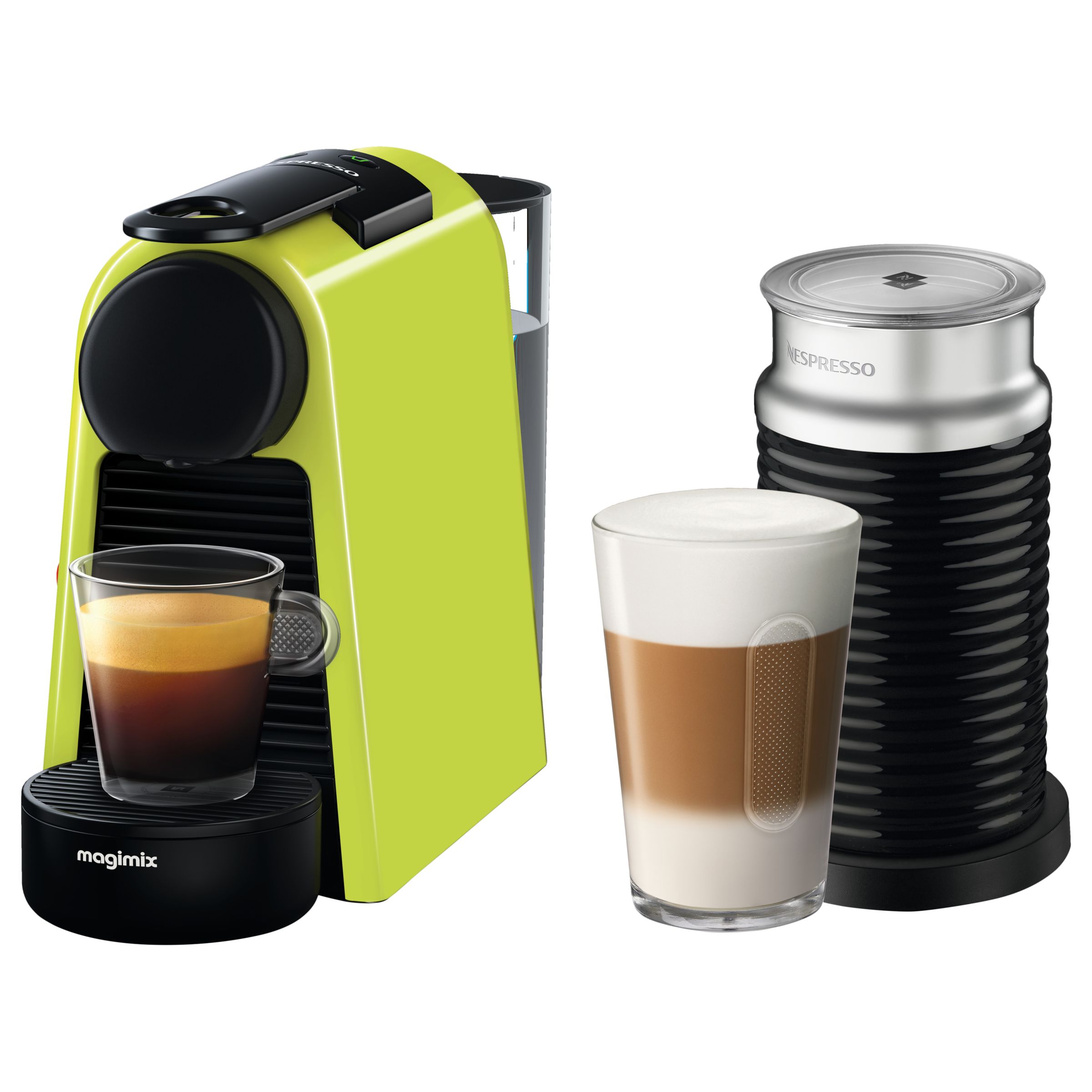 radar enz Streng Nespresso Essenza Mini Coffee Machine with Aeroccino by Magimix, Lime