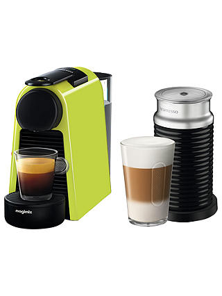 Nespresso Essenza Mini Coffee Machine with Aeroccino by Magimix, Lime